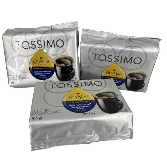 Gevalia Tassimo Dark Italian Roast Extra Bold Roast Coffee 12 T Discs 3 Packs - Picture 1 of 8